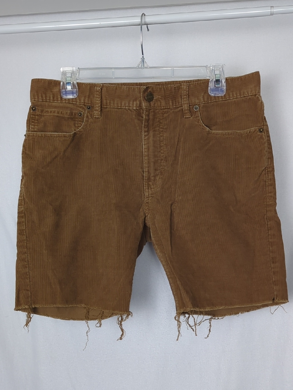 J CREW Men's 32 Slim Brown Corduroy Cutoff Shorts